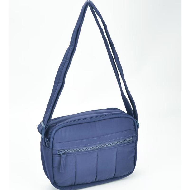 Lightweight Shoulder Messenger Bag Women's Nylon Fluffy Down Mobile Phone Portable Canvas Small Square Bag