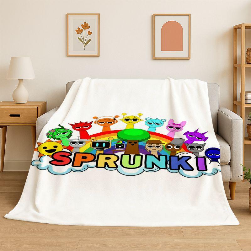 Coperta morbida in flanella per il gioco Music Sprunki Incredibox, Coperta accogliente per letto, Divano, Divanetto, Camera da letto, Soggiorno, Viaggio, Picnic bambini