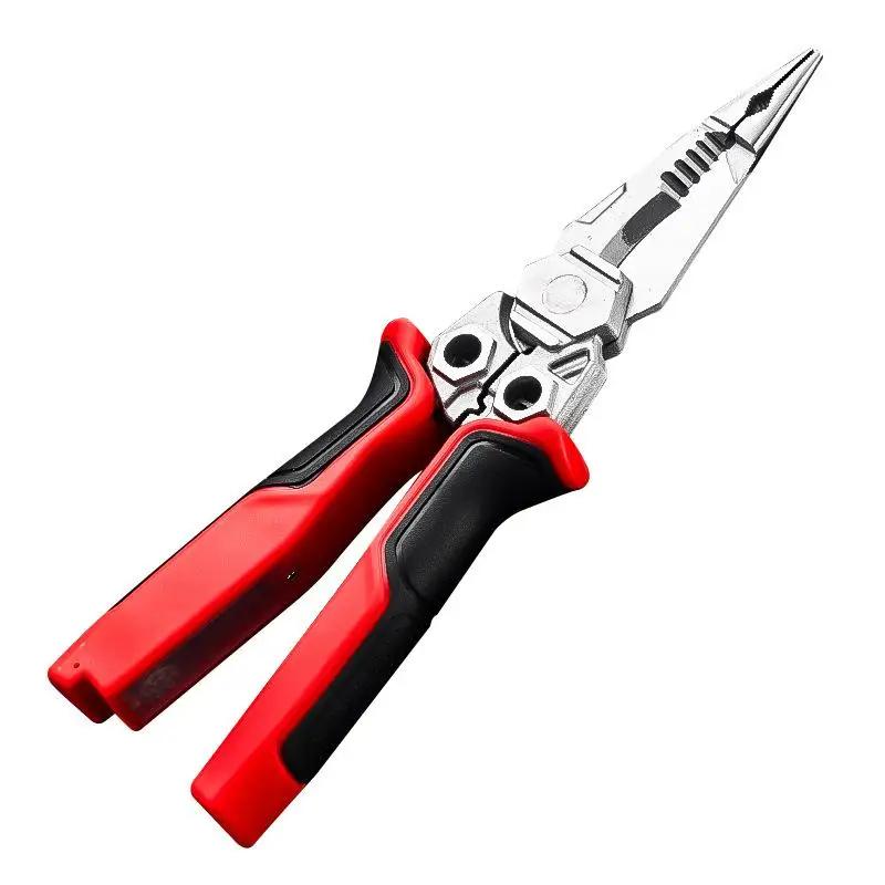 

8-in1 Electrician s Pliers Multi-function Wire Stripper Needle-nose Electrical Measurement Pliers Steel Stainless with R2T3 червоний