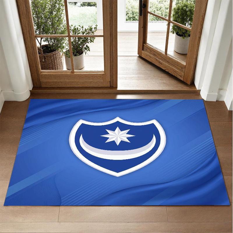 Portsmouth FC Design Crystal Velvet Rug Soft Decorative Mat for Bedroom Entrance