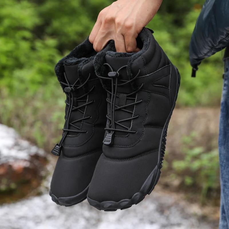 Fashion Brand New Winter Boots for Men Women Snow BareFoot Outdoor Non-slip Warm Fur Casual Sneakers Plus Size Ankle Boots Hiking Shoes