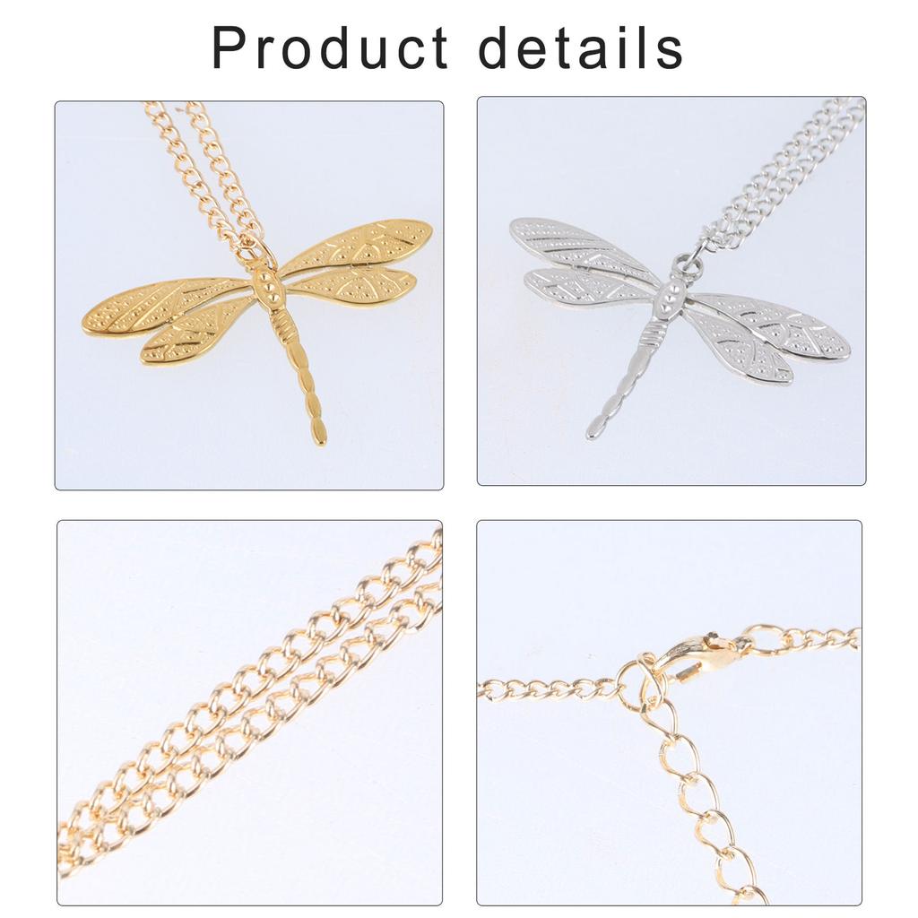 Elegant Dragonflies Zircon Pendant Necklace Jewelry Accessory with Adjustable Size Charm Chain for Women Daily Use