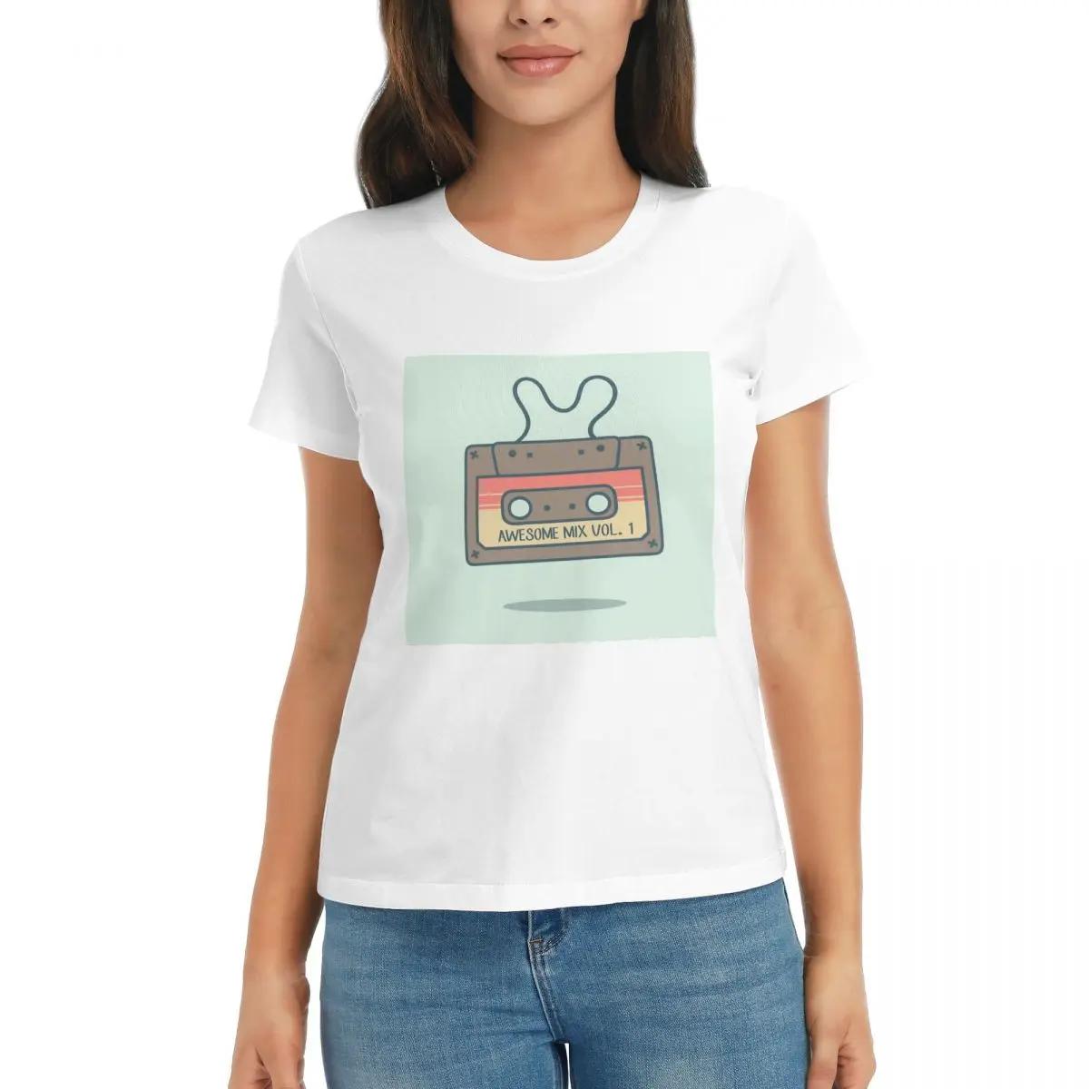 

Women TShirt Awesome Mix Vol 1 Vintage Cassette Summer Short Sleeve Tees ONeck Cotton T Shirts Clothes Tops Streetwear S