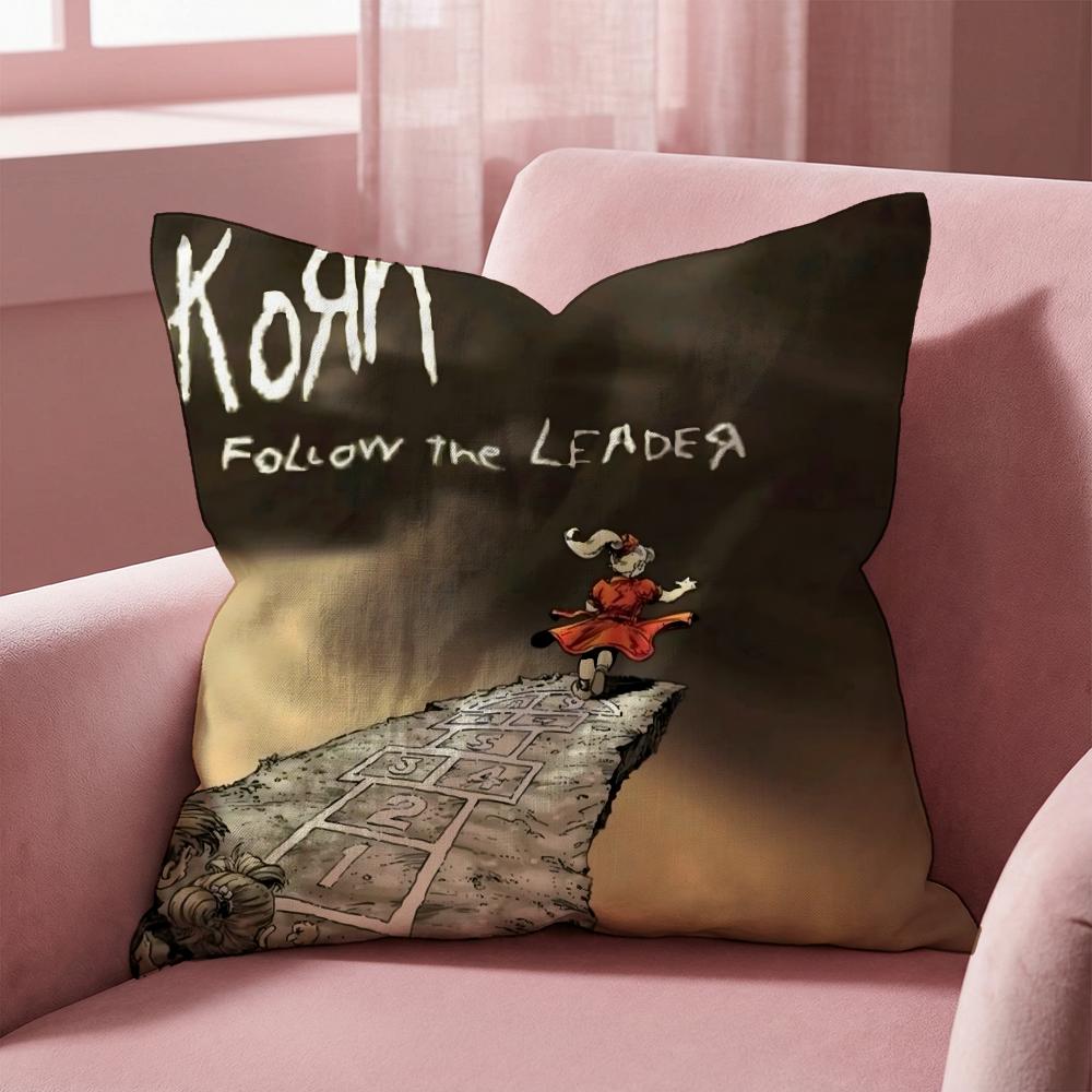Rock Band K-Korn Cushion Cover Multi-Scene Pillow Cover for Home & Car - Reversible, Soft & Durable for Daily Use