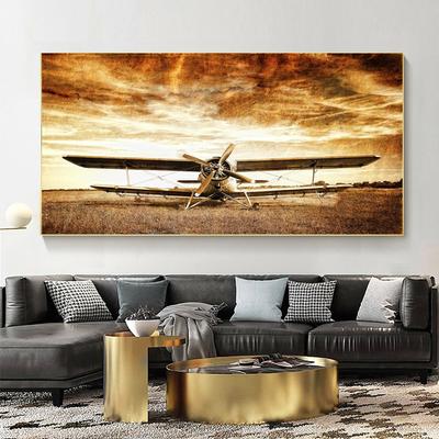 Abstract Vintage Airplane Canvas Painting Retro Style Old Posters and Prints Wall Art Pictures Living Room Home Decor No Frame No Frame