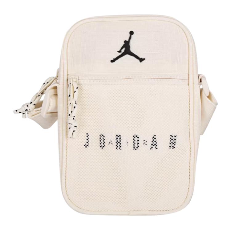 Jordan Zipper Closure Sports Leisure Polyester Shoulder Bag Unisex Shoulder Bag Off-White JD2613034AD-001 Ecru