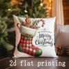 Home Decor Merry Christmas-themed Decorative Pillow Covers Pattern Cushion Cover Suitable for Sofa Bedroom Car Pillow Cover