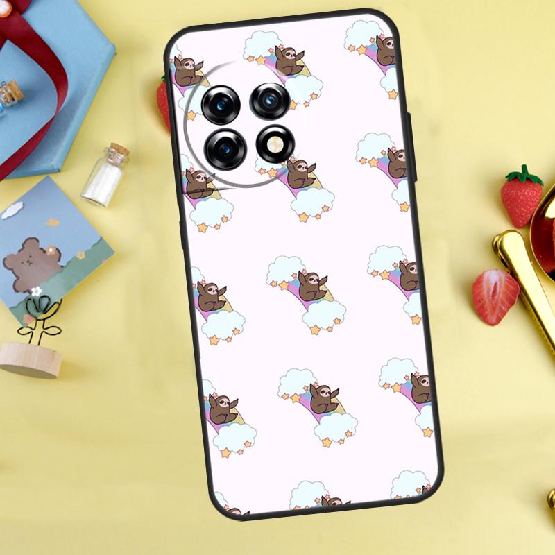 Cute Lovely Cozy Sloth Animal Case For OnePlus 13R 12R 13T 15 13 12 11 10 9 10R 10T 8T Nord 5 CE 4 2 3 Lite N20 N30 Cover