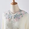 Sweet Floral Embroidery Shirt Fake Collar for Women Removable Shirt Detachable Collar for Shirt Blouse Tops Sweater False Collar