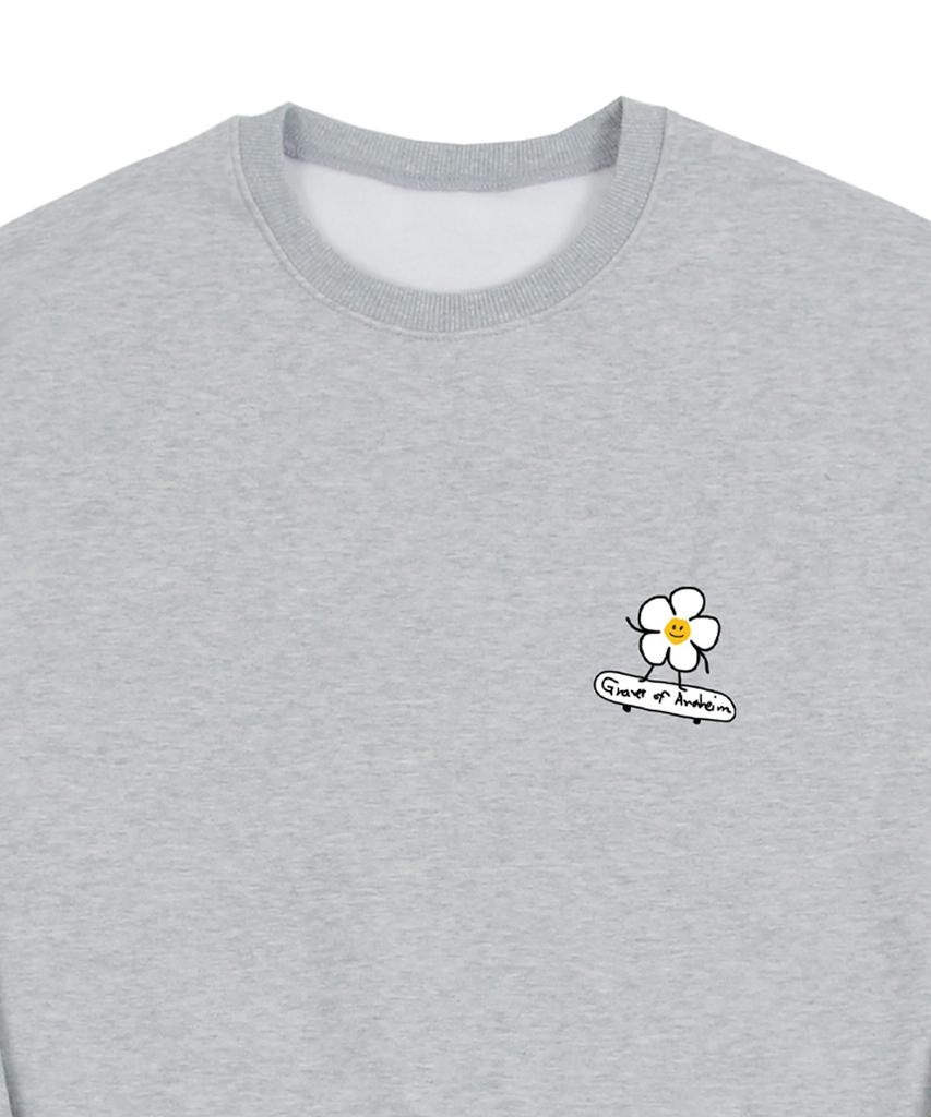 GRAVER [Unisex] Flowerboard Smile Sweatshirt_Gray