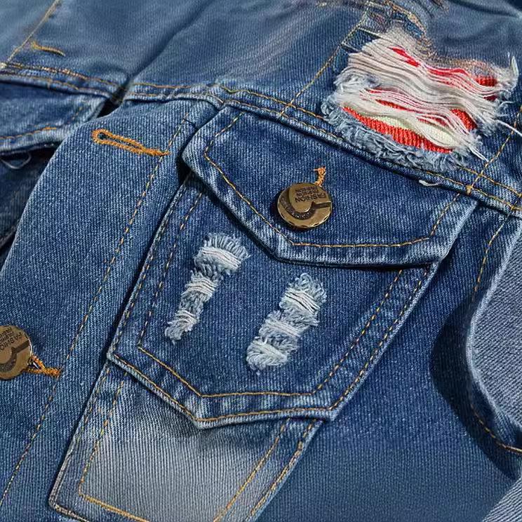 Cool Korean Slim Fit Embroidered Denim Vest for Men - Trendy Casual Style