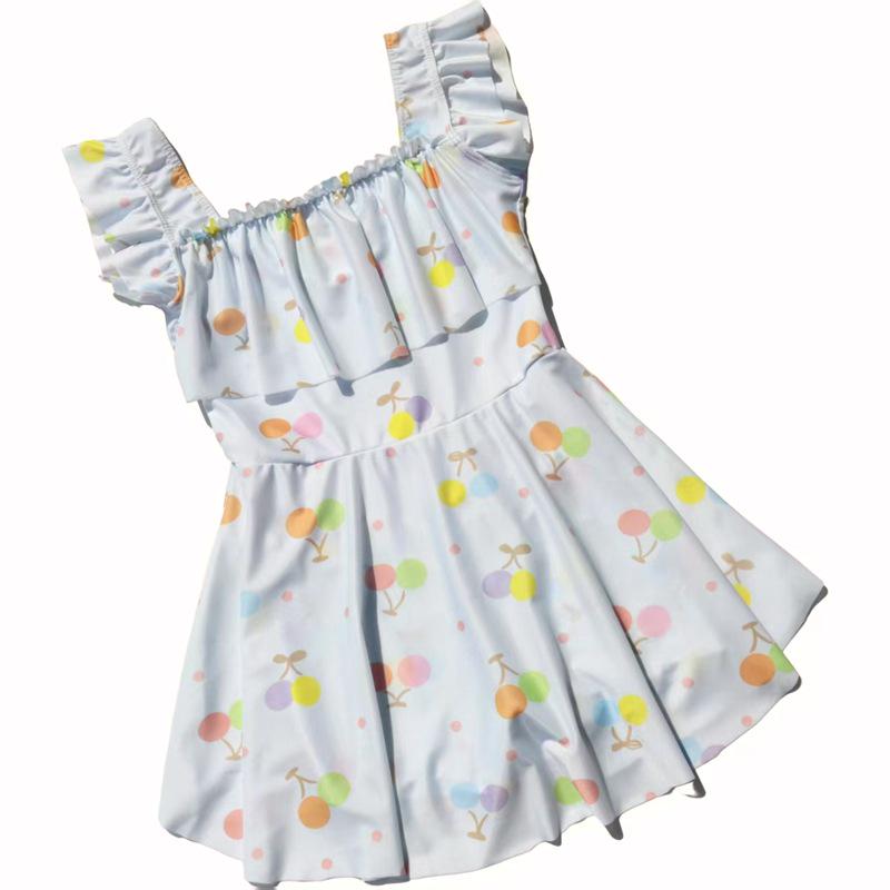 Stylish One-Piece Skirt Swimsuit for Girls Aged 8-12