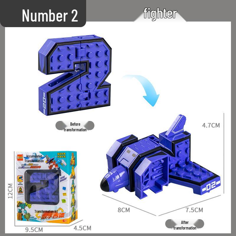 Number Transforming Robot Toy Set for Kids: 0-9 Educational Assembly for Elementary Students