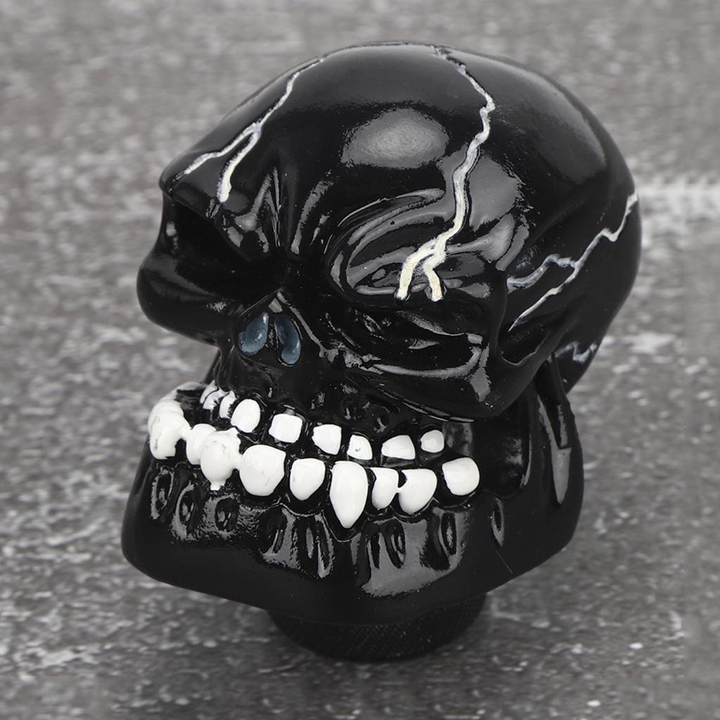 Skull Head Stick Manual Shift Knob Lever Modified Shifter Gear 8MM  10MM  12MM AdaptersBlack
