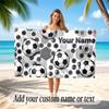 Soccer Theme Beach Towel Personalized Custom Name & Text Soft Quick Dry Beach Towel for Swimming Travel