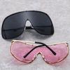 New Rimless Oversized Sunglasses Women Men One-piece Lens Visor Mask Windproof Trending Unique Sun Glasses Shades UV400