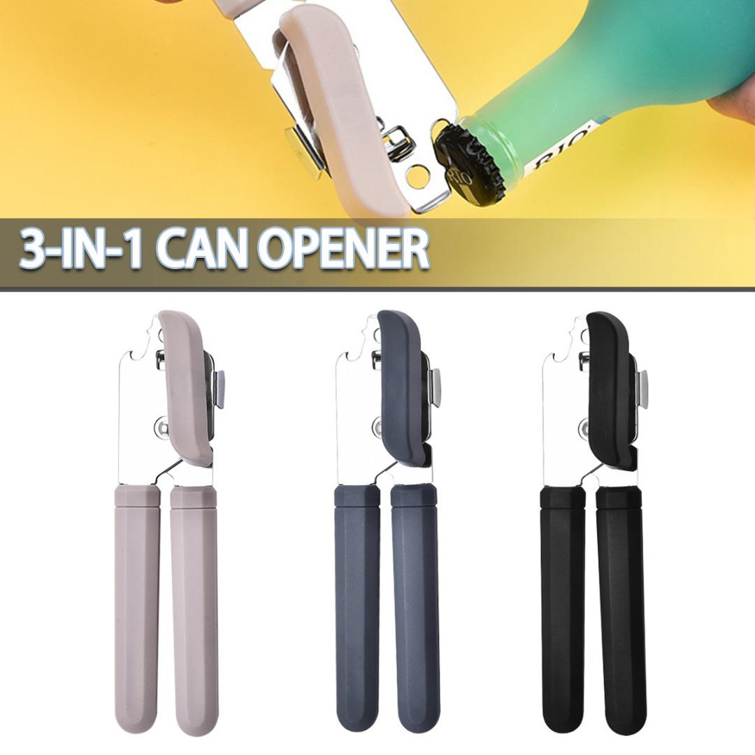 

PDTO Открывалка для консервных банок Ручной инструмент для безопасной резки с гладкими краями 3-в-1 Открывалка для жестяных пивных банок