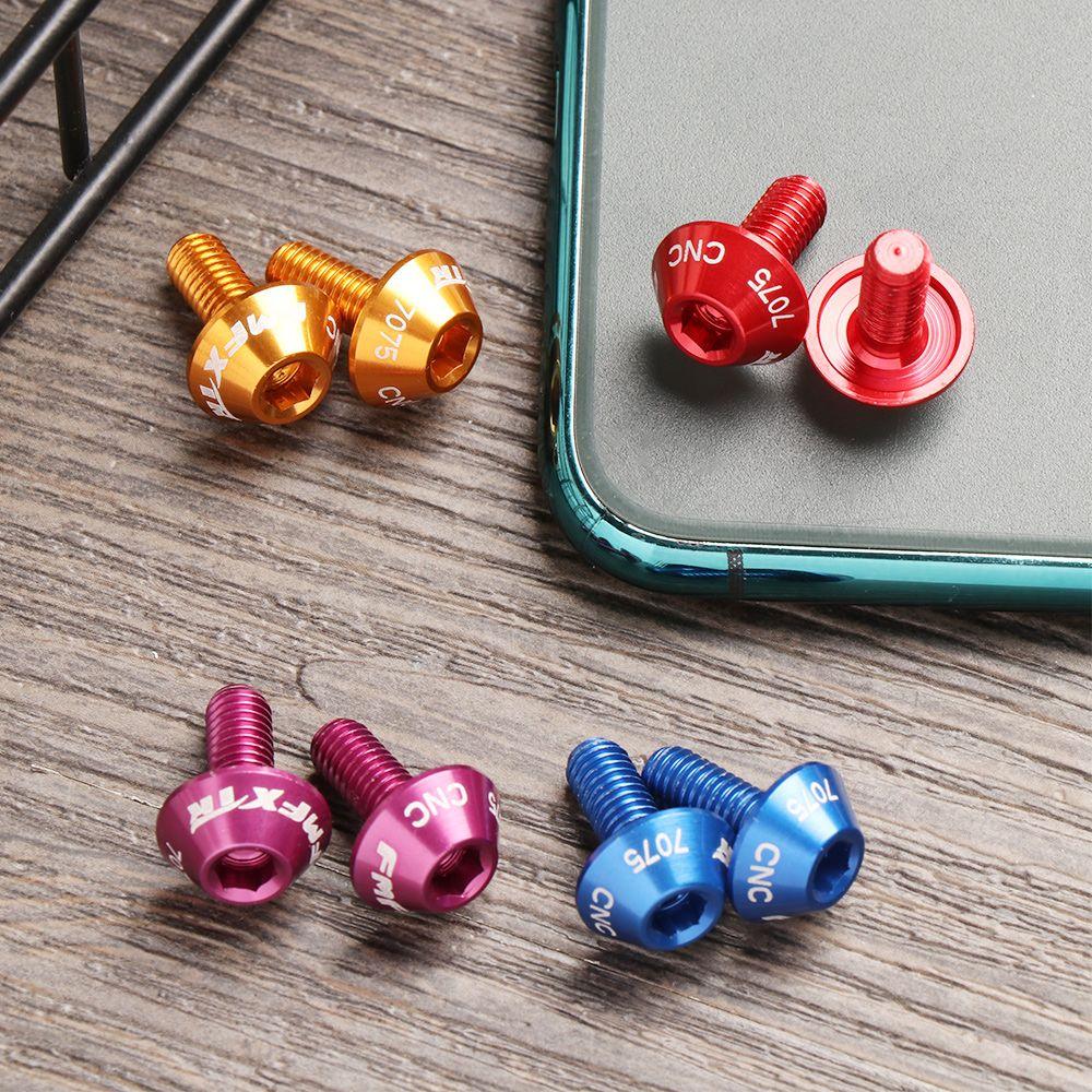 2Pcs Aluminum Alloy Bike Bicycle Water Bottle Holder Cage Screw Bolts M5x12mm Stainless Steel Screw Durable Bike Accessory