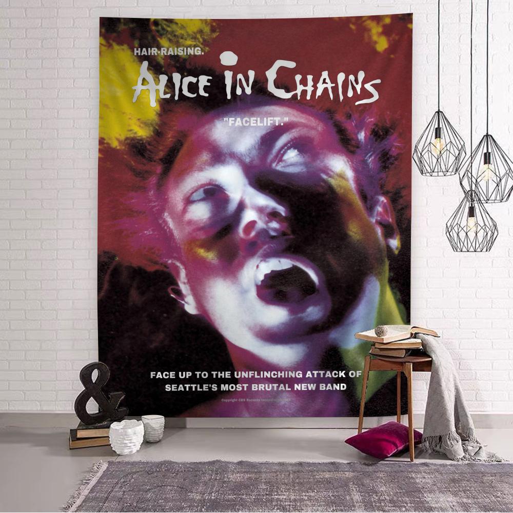 Alice In Chains Banda DIY Tapiz de Pared Colgante Tarot Hippie Alfombras de Pared Dormitorio INS Decoración del Hogar