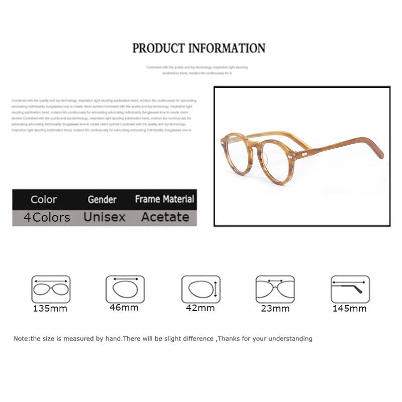 Unisex Retro Round Glasses Frame