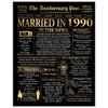 Stuff4 Gold 36th Anniversary Poster Unframed - Golden Married In 1990 Newspaper - 36 Wedding Anniversary for Men Women Vintage Gifts Back In 1990,