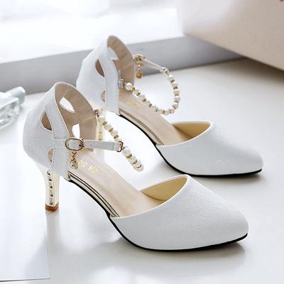 Sandalen Vrouw 2024 Zomer Damesschoenen Enkelbandje Elegant Hoge Hakken Dames Puntig Sexy Dames Kantoorwerkschoen Sandalias mujer