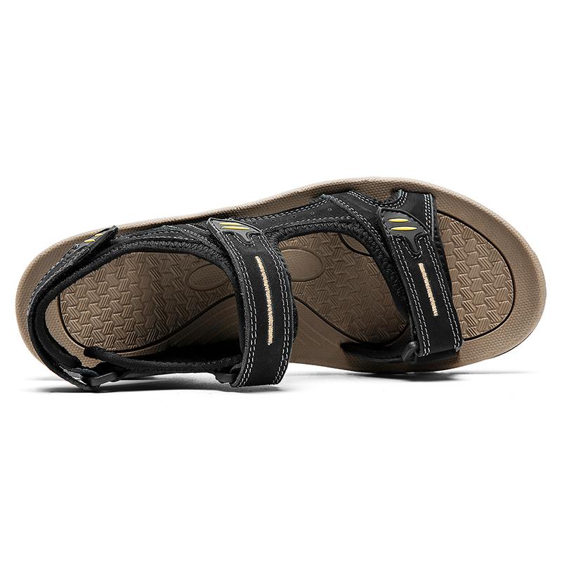 Store Ægte Læder Herre Sandaler Sommer Herre Strand Sandaler Udendørs Sandaler Til Mænd