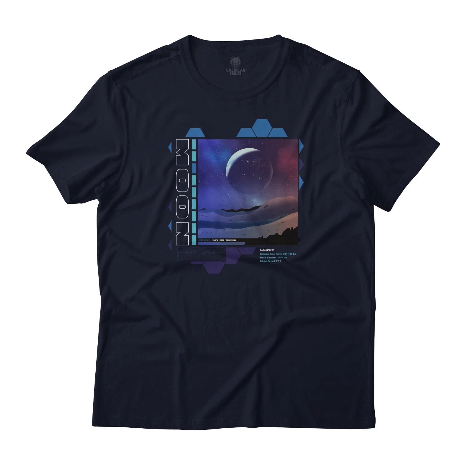 Luna Earth s Moon Art Aesthetic Graphic T-T-Shirt Lightweight Cotton L