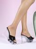Versatile Wedge Heel Sandals Women's Summer New Sexy Crystal Transparent High Heels Heel Wedge Heel  LFD-1108-3