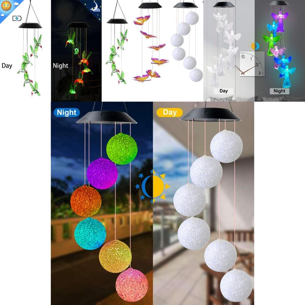 Colorful Solar-powered Wind Chime Lights For Magical Garden Atmosphere