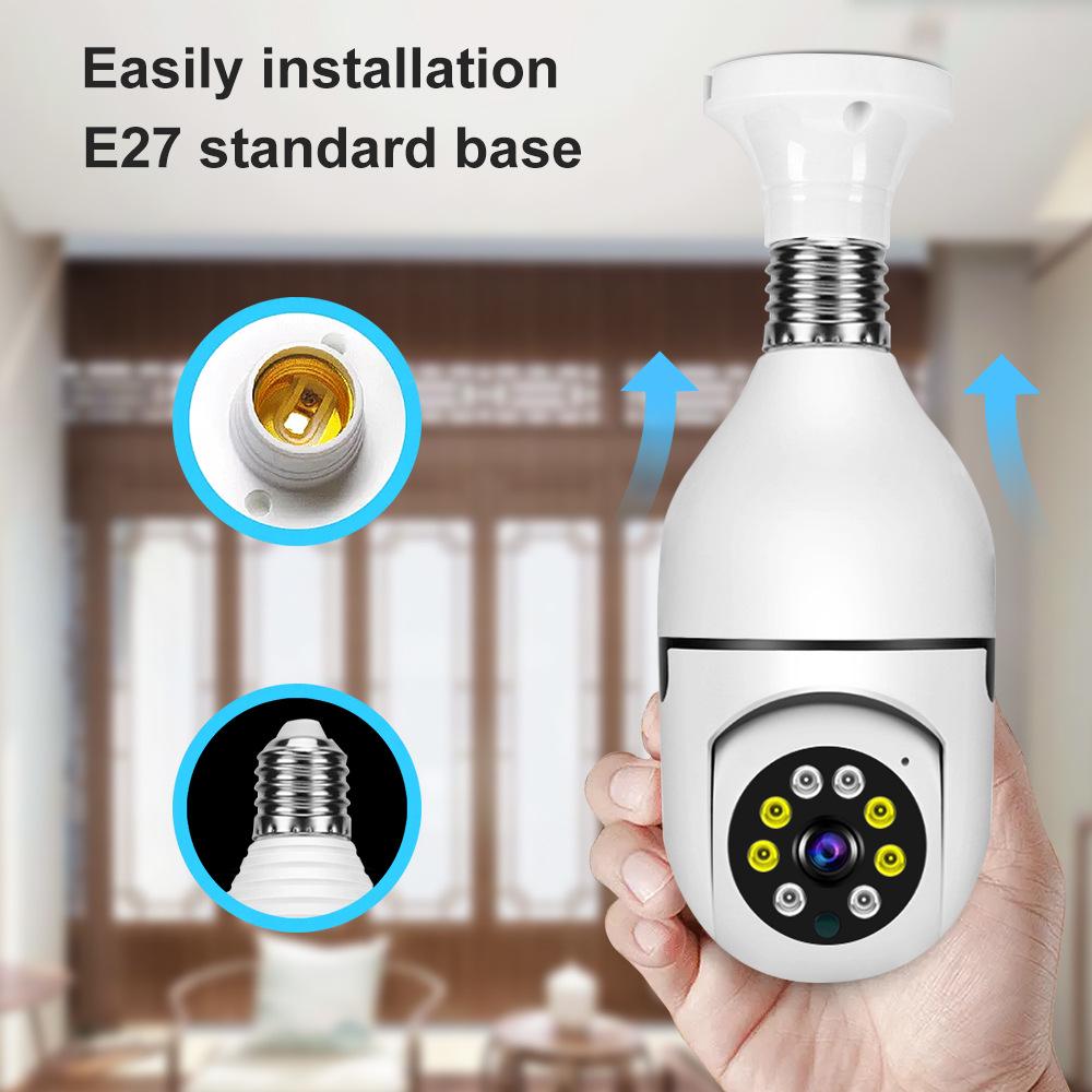 Smart Wireless Night Vision E27 Bulb Camera - HD Monitoring