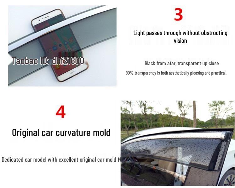 Kompatible Regen- und Sonnenschutzblenden für BYD Qin EV, Seagull, F3, Song PLUS, Dolphin, Yuan PLUS, Speed Ru, e2e3 Autofenster.