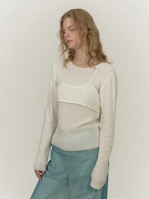 Soltipebeul Bralette Layered Knit Set Up [Ivory]