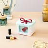 Yousheng Cute Lipstick Storage Box Small Makeup Case with Bowknot Lid Red Hearts 8 Slots Cosmetic Organizer for Lip Rouge Lip Balm Nail Polish