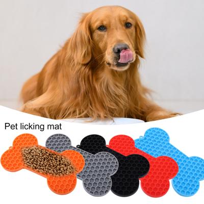 Pet Slow Feeder Leckmatte, knochenförmig, Angstlinderung, lebensmittelecht, flexibel, Anti-Erstickungsschutz für Hunde, Heimtierbedarf