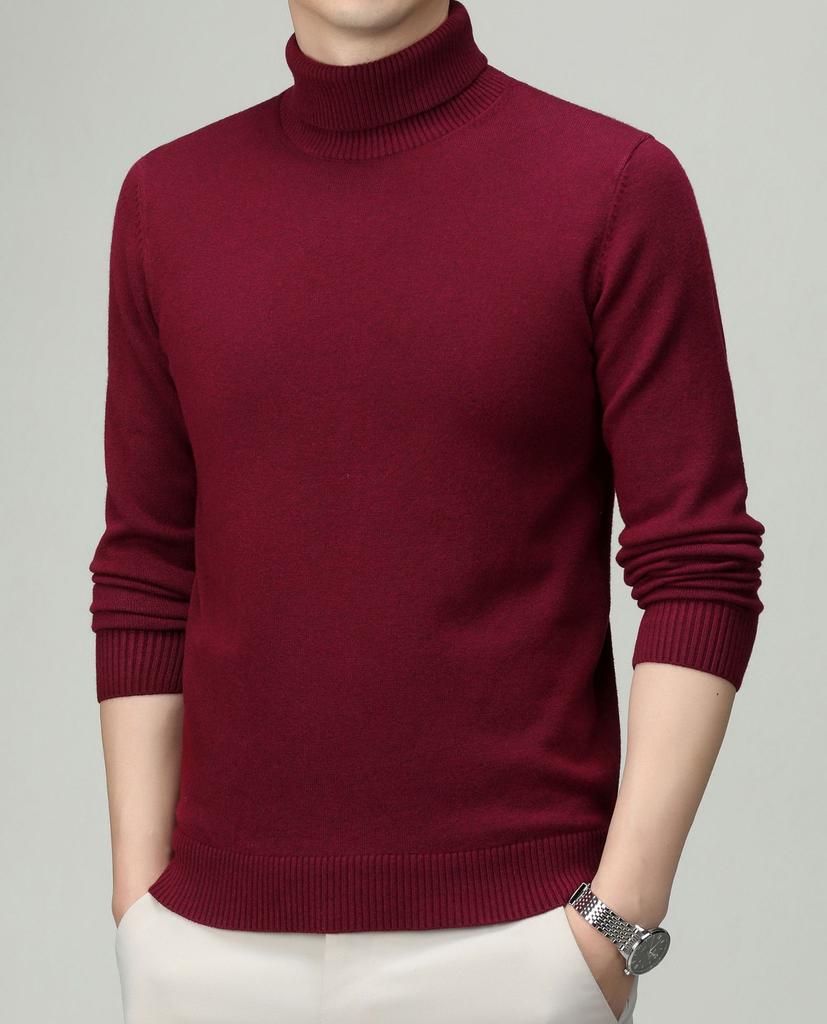 Turtleneck Men's Wool Sweater Autumn and Winter Trend Casual Bottoming Knitted Sweater Fine Imitation Wool Sweater Sweater Men