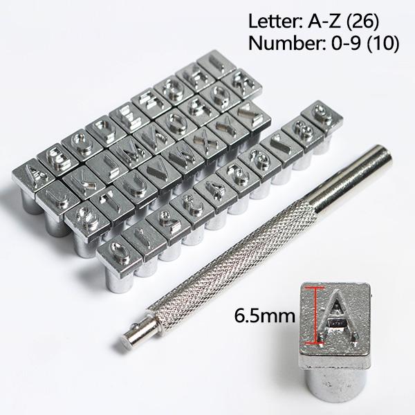 ZONESUN Набор для штамповки металла с буквами и штампами для кожи Набор инструментов для рукоделия Металлические инструменты для кожи Штамповка изделий из кожи 6.5mm