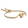 Korean Zodiac Constellations Gold Bracelet with Diamonds - Adjustable Titanium Steel Jewelry for Girls
