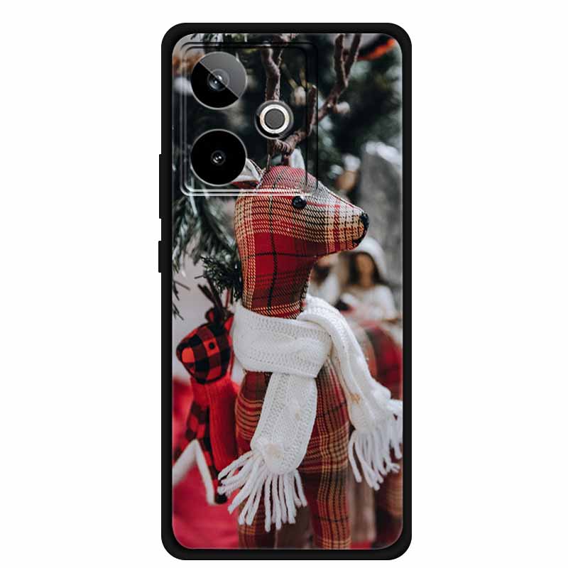Christmas Cover For Realme GT7 GT 7 7T Case Black Silicone Cases for Realme GT 7T Cartoon Santa Claus Christmas Tree Back Cover
