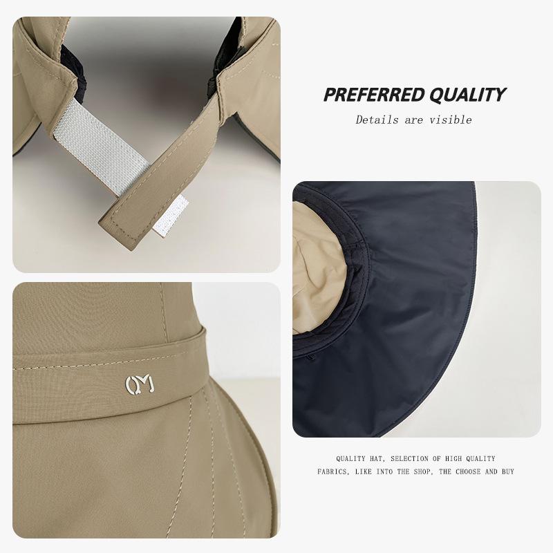 Vinyl sunscreen hat women's summer big brim sunshade bucket hat outdoor cycling UV protection sun hat