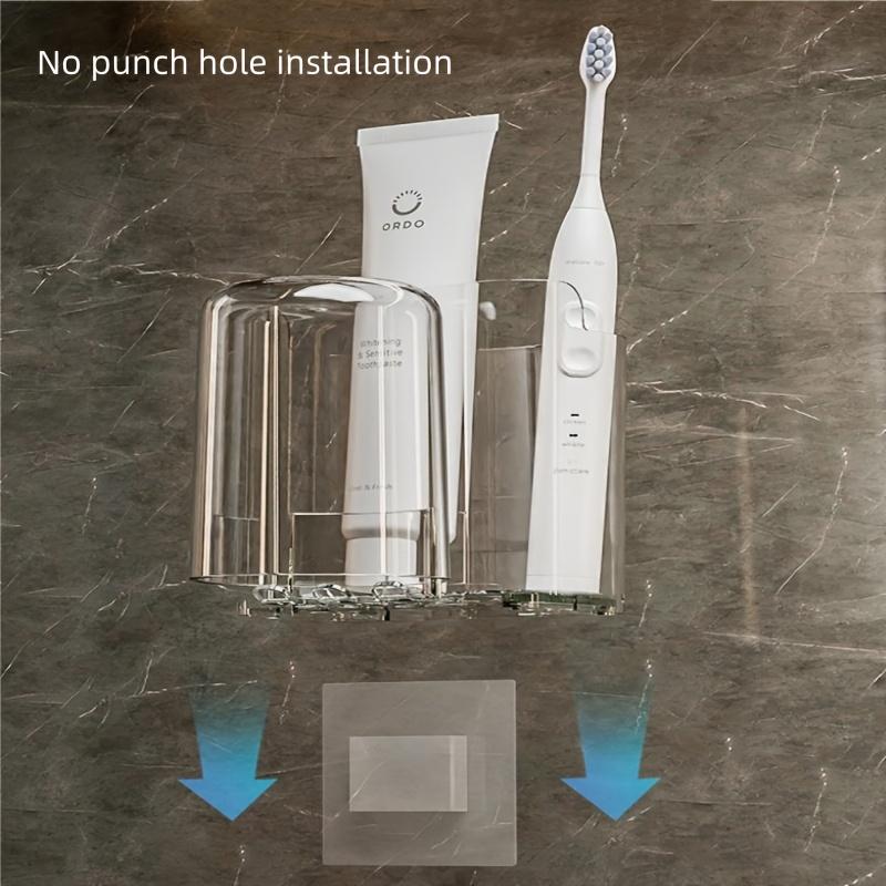 1pc Toothbrush Holder For Bathroom, Wall Mounted Toothbrush Storage Rack, Toothbrush Storage Organizer Bathroom Accessories