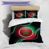 Set Biancheria da Letto Stampata Calcio Marocco 3 Pezzi Set Copriletto Accogliente Traspirante come Regalo per Inaugurazione Casa Vacanze