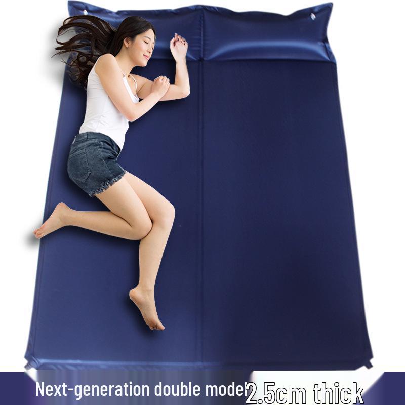 Automatic Inflatable Outdoor Sleeping Pad - Thick, Wide, Moisture-Proof Mat for 3-4 People Camping