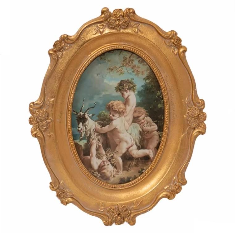 European Retro Art Luxury Palace Carving Relief Resin Wall Frame Store Club Hotel Wall Mural Crafts Home Living Room Wall Decor