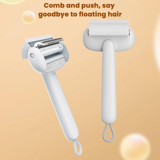 Pet Grooming Brush Self Cleaning Rake Cats Hair Removal Tool Deshedding Comb Removes Loose Undercoat for Long Haired Cats Dogs