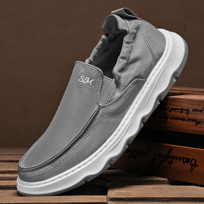 Ice silk canvas men's shoes summer new popular lazy one pedal sports and leisure board shoes old Beijing cloth shoes