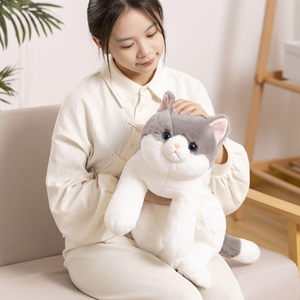 50cm Size Imitation Lying Cat Plush Toys Hairy Texture Realistic Cat Plush Toy Birthday Gift