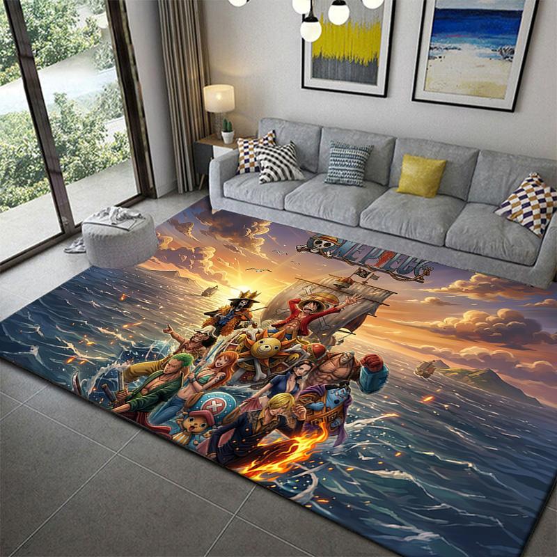 One Piece Anime Scene Area Rug Soft Durable Washable Carpet for Bedroom Living Room Decor