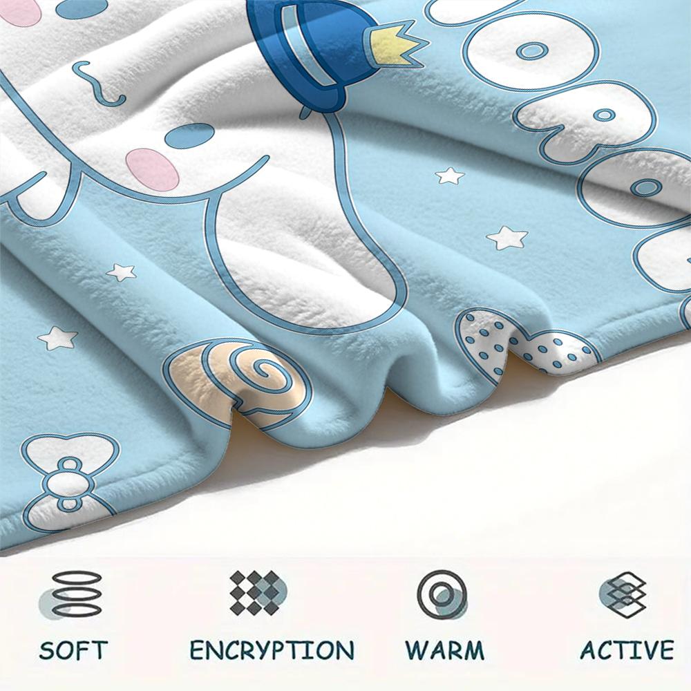1PC Sanrio Cute Print Flannel Blanket, High Quality All Seasons, Home Decor, Warmth and Comfort, Perfect for Christmas Gifts