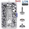 270/150Pieces Stainless Steel Marine Grade Canvas and Upholstery Boat Cover Snap Button Fastener Kit with Setting Tool